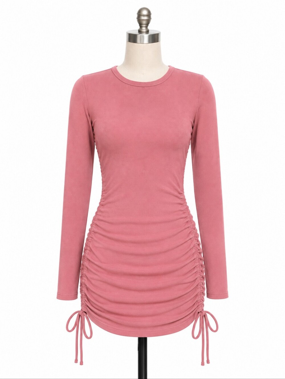 BB Dakota by Steve Madden #1 Crush Ruched Mini Dress – Medium – Deep Lipstick –